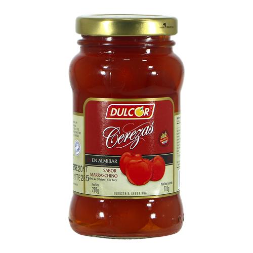 7793046028024 CEREZAS AL MARRASCHINO DULCOR FRASCO 200G