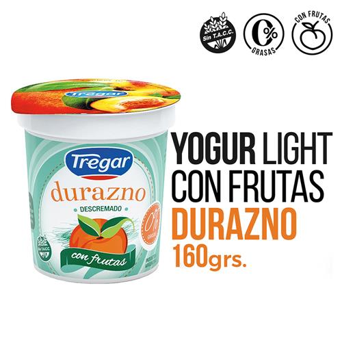 YOGUR TREGAR 160G FRUTAS DESCRE.DURAZNO