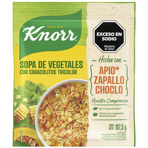 7794000005815 SOPAS KNORR 107.5G VEGETALES CARACOLITOS TRICOLOR