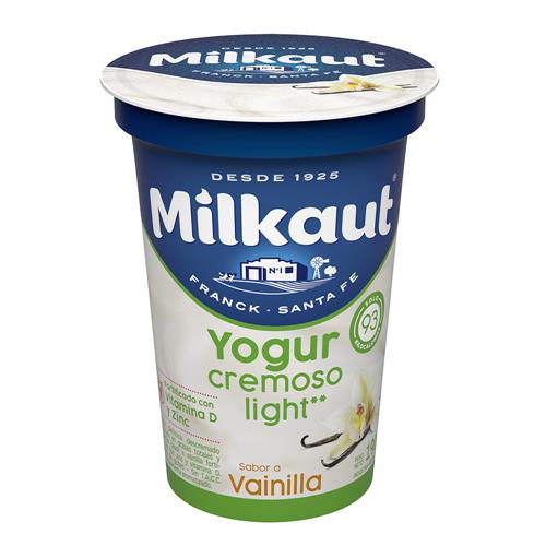 YOGUR MILKAUT 190G DESCREMADO VAINILLA .