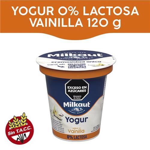 YOGUR MILKAUT 120G REDUCIDO LACTOSA VAINILLA