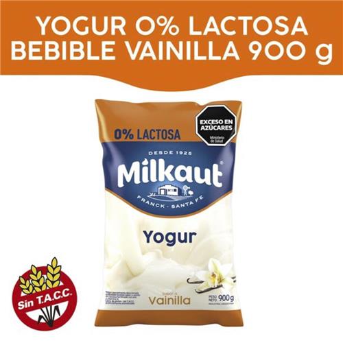 7794820903056 YOGUR MILKAUT 900G REDUCIDO EN LACTOSA VAINILLA