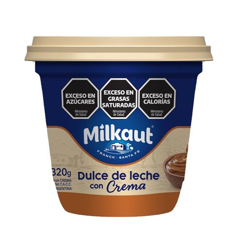 7794820903339 DULCE DE LECHE MILKAUT 320G CON CREMA