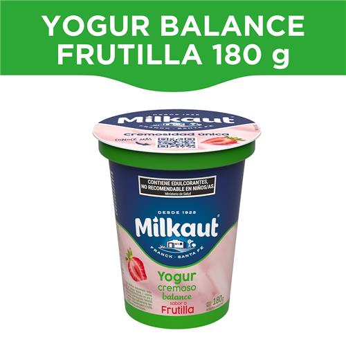 7794820903513 YOGUR MILKAUT 180G BALANCE FRUTILLA