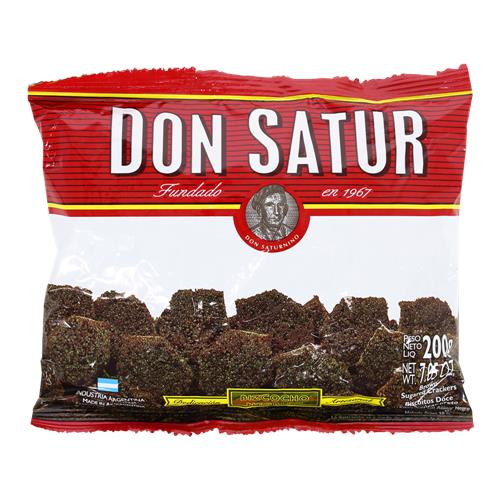 BIZCOCHOS DON SATUR 200G NEGRITOS.
