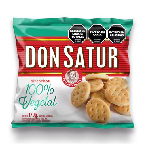 7795735601228 BIZCOCHOS DON SATUR 170G 100% VEGETAL