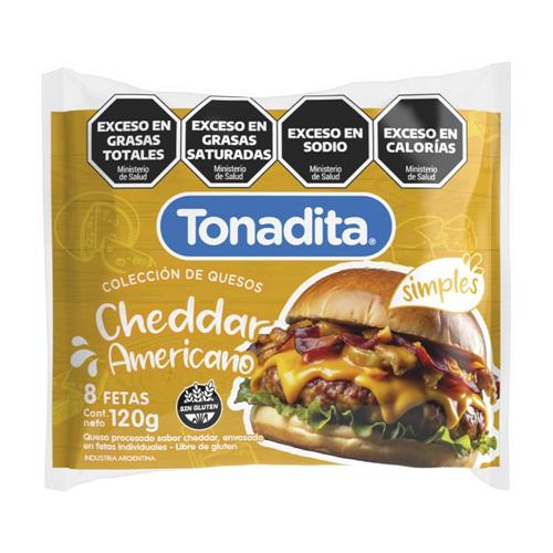 QUESO TONADITA 120G CHEDDAR FETAS