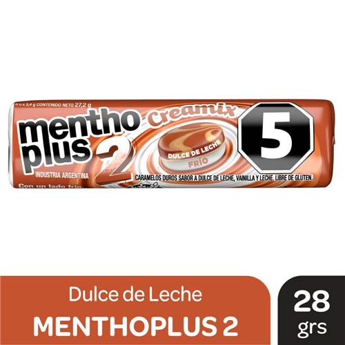 77983930 CARAMELOS MENTHO PLUS 28G DULCE LECHE
