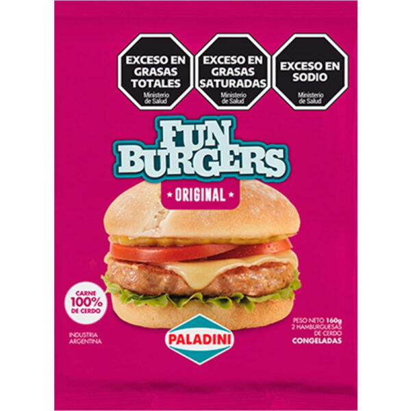 FUN BURGUERS PALADINI 160G ORIGINAL 2U
