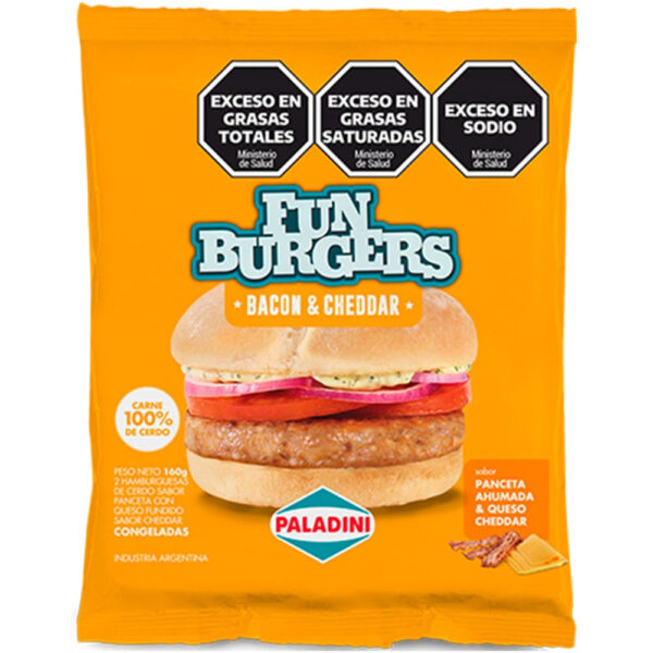FUN BURGUERS PALADINI 160G BACON & CHEDDAR