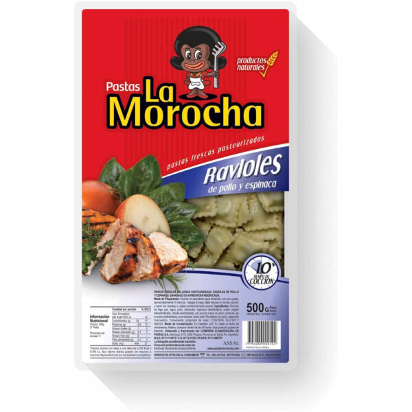RAVIOLES LA MOROCHA 500G POLLO ESPINACA