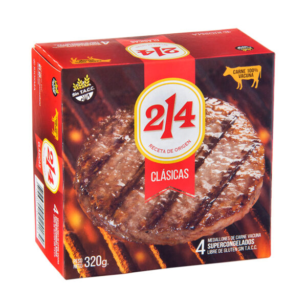 HAMBURGUESA DE CARNE 214 4U 320G CLASICAS