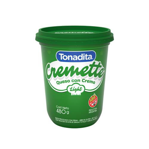 QUESO CREMA CREMETTE 480G LIGHT SIN TACC